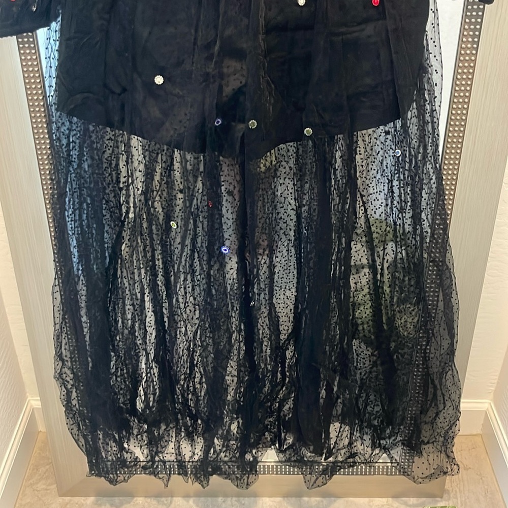 Matoshi Boutique Gem Embellishment Tulle Black Gown Tag Attached - Picture 6 of 9